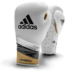 Adidas AdiSpeed Boxing Gloves - Lace -Venum Shop adispeed whitegoldsilver