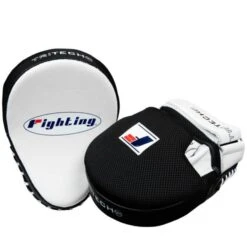 Fighting Sports Tri-Tech Curved Boxing Mitts -Venum Shop fsppm wh bk 4 1