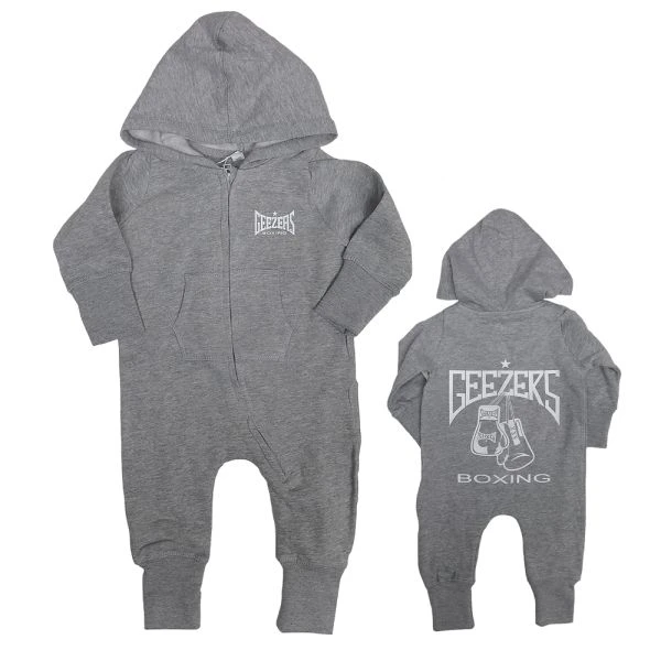 Geezers Back Logo Baby Coverall - Grey 1 Geezers Back Logo Baby Coverall - Grey