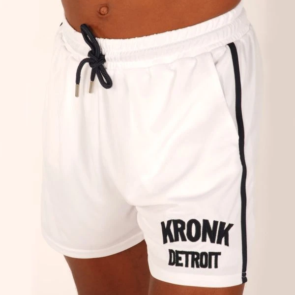 Kronk Single Stripe Detroit Applique Lined Shorts 2 Kronk Single Stripe Detroit Applique Lined Shorts - Image 2