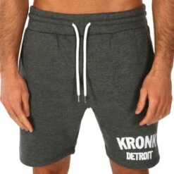 Kronk Detroit Applique Jog Shorts -Venum Shop kronk applique detroit jog shorts charcoal 1