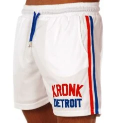 Kronk Iconic Detroit Applique Lined Shorts -Venum Shop kronk iconic detroit applique lined shorts white red blue 1