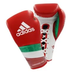 Adidas AdiSpeed Boxing Gloves - Lace -Venum Shop red green lace