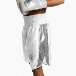 Suzi Wong X Geezers Satin/Sequin Boxing Shorts -Venum Shop sw1710 white sil 1