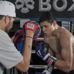 TITLE Boxing Speed Mitt -Venum Shop title boxing speed mitt black red blue 4