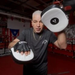 TITLE Cobra Leather Punch Mitts - White/Black -Venum Shop title cobra leather punch mitts 3