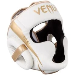 Venum Elite Headguard -Venum Shop venum elite headguard white gold geezers boxing 1 1