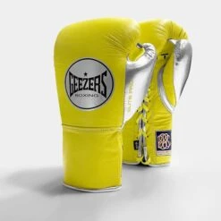 Geezers Elite Pro Fight Gloves - Special Edition -Venum Shop yellow silver